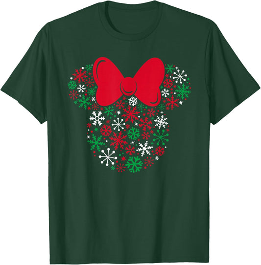 Disney Minnie Mouse Icon Holiday Snowflakes T-Shirt - T-Shirt | Forest
