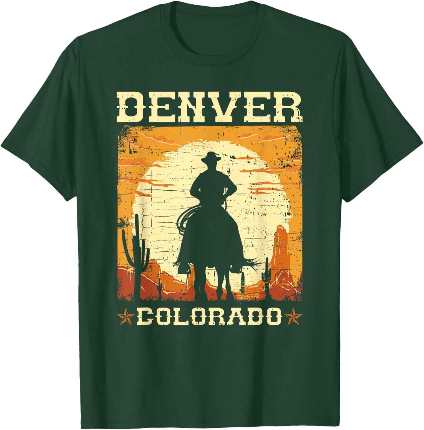 Denver Colorado CO Western Country Cowboy T-Shirt - T-Shirt | Forest