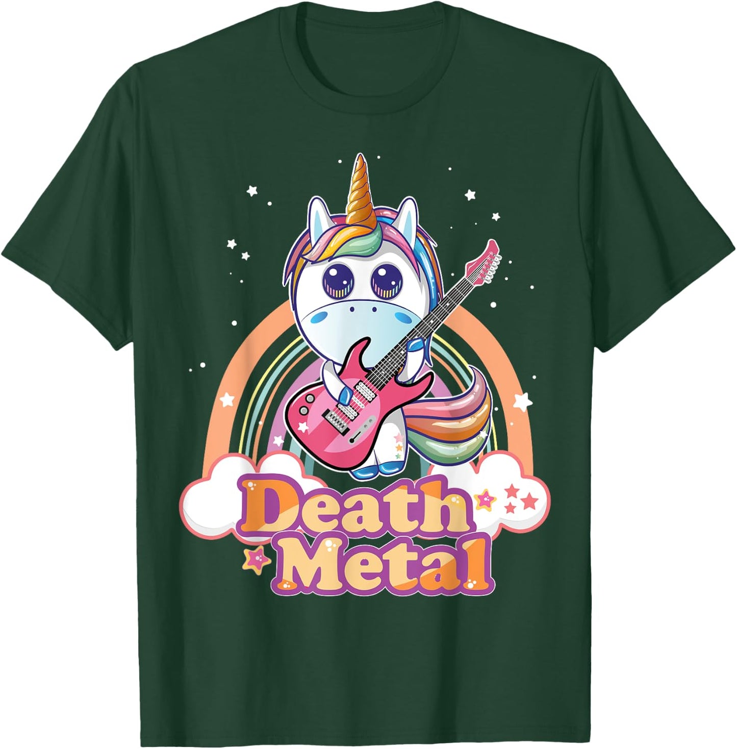 Cute Death Metal Unicorn Hard Rock Heavy Metal Music T-Shirt - T-Shirt | Forest