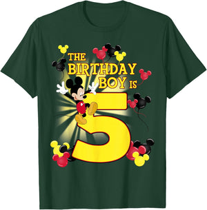 Disney Mickey And Friends Mickey 5th Birthday Boy T-Shirt - T-Shirt | Forest