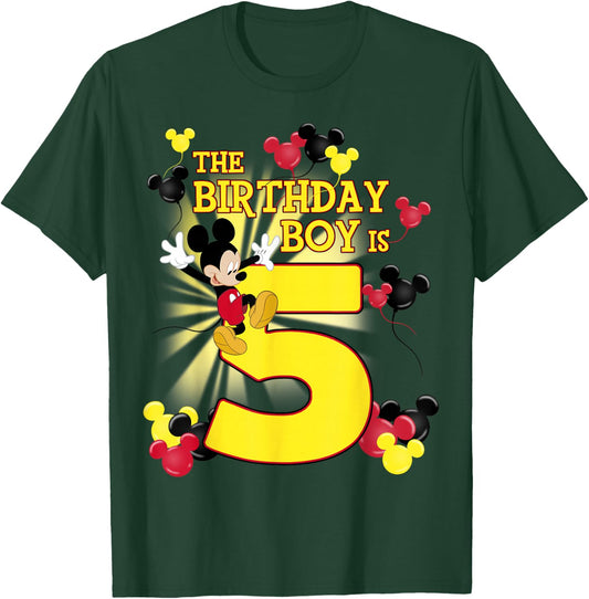 Disney Mickey And Friends Mickey 5th Birthday Boy T-Shirt - T-Shirt | Forest