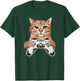 Video Games for Kids Adults Cat Lover Girls Boys Funny Gamer T-Shirt - T-Shirt | Forest