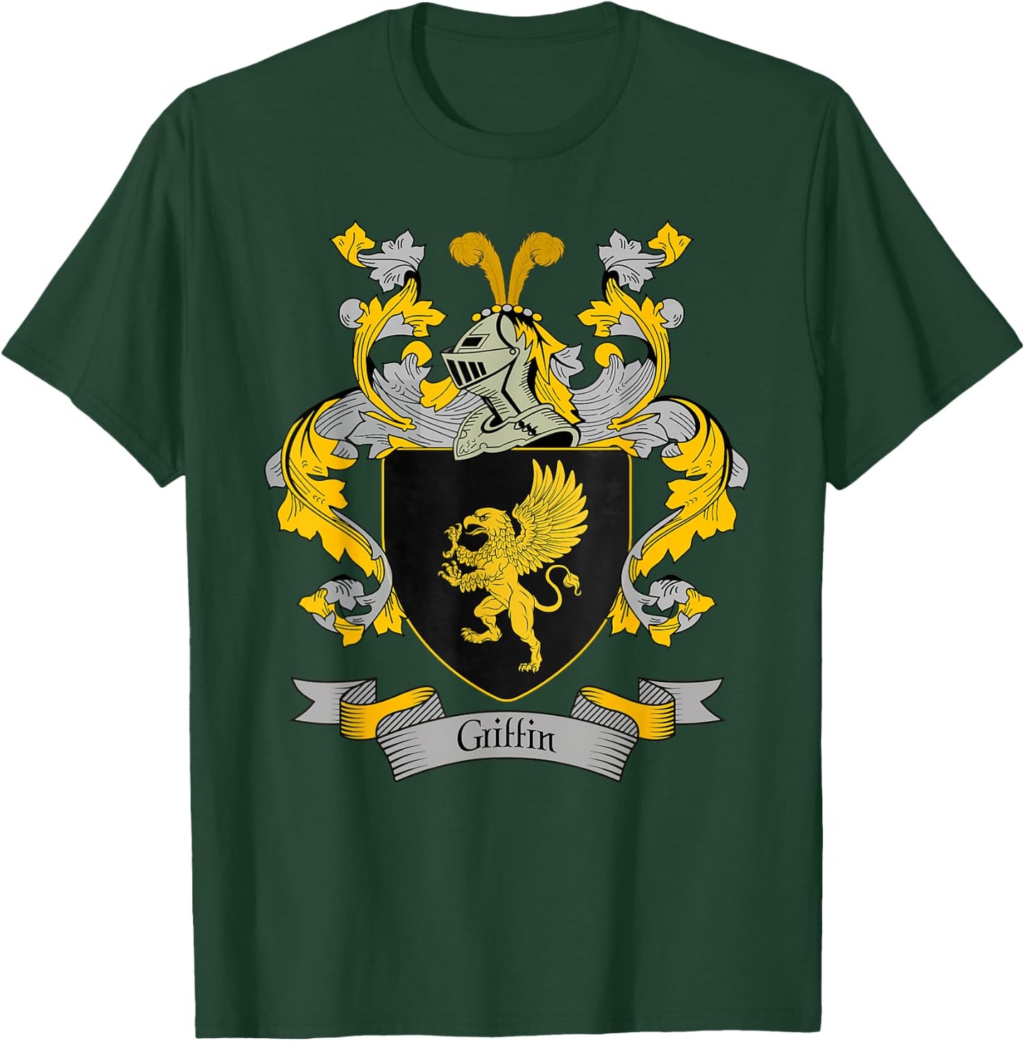 Griffin Coat of Arms | Griffin Surname Family Crest T-Shirt - T-Shirt | Forest