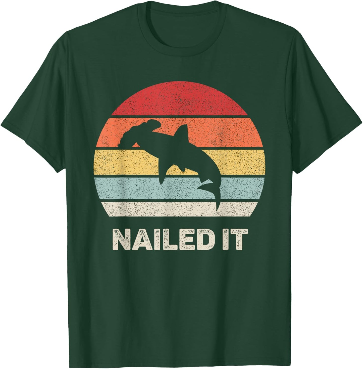 Retro Nailed It Hammerhead Shark Funny Shark T-Shirt - T-Shirt | Forest