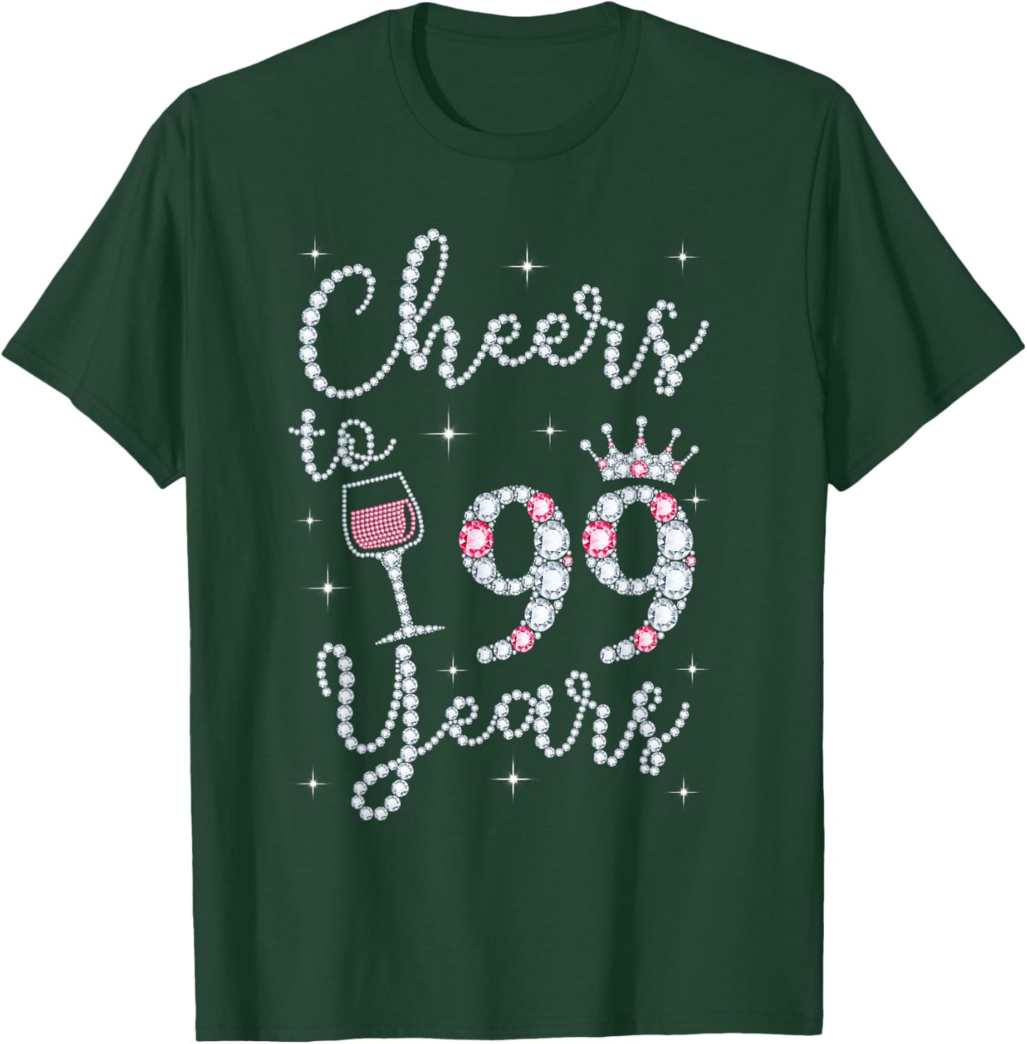 Cheers To 99 Years 1922 99Th Birthday Gift T-Shirt - T-Shirt | Forest
