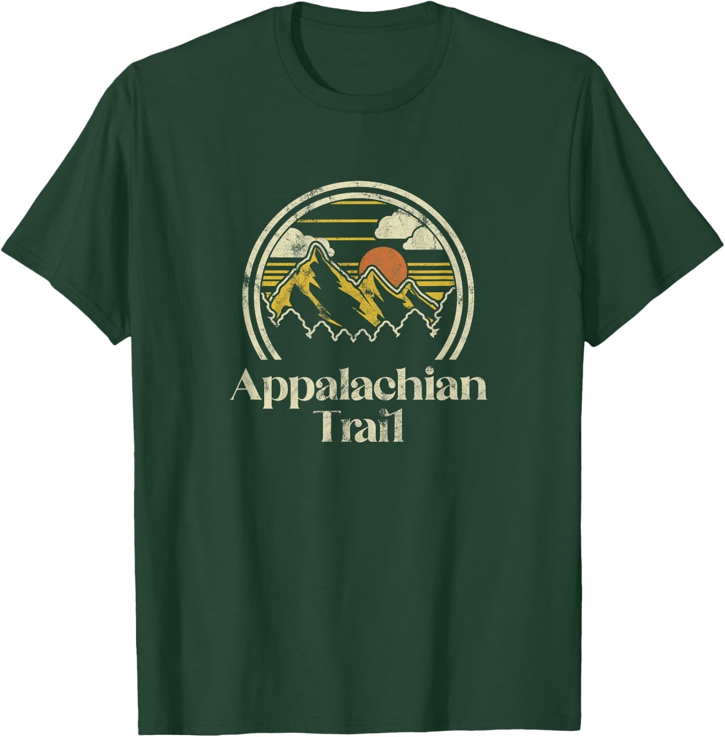 Appalachian Mountains Trail Vintage Hiking Camp Retro , Grey, Small T-Shirt - T-Shirt | Forest