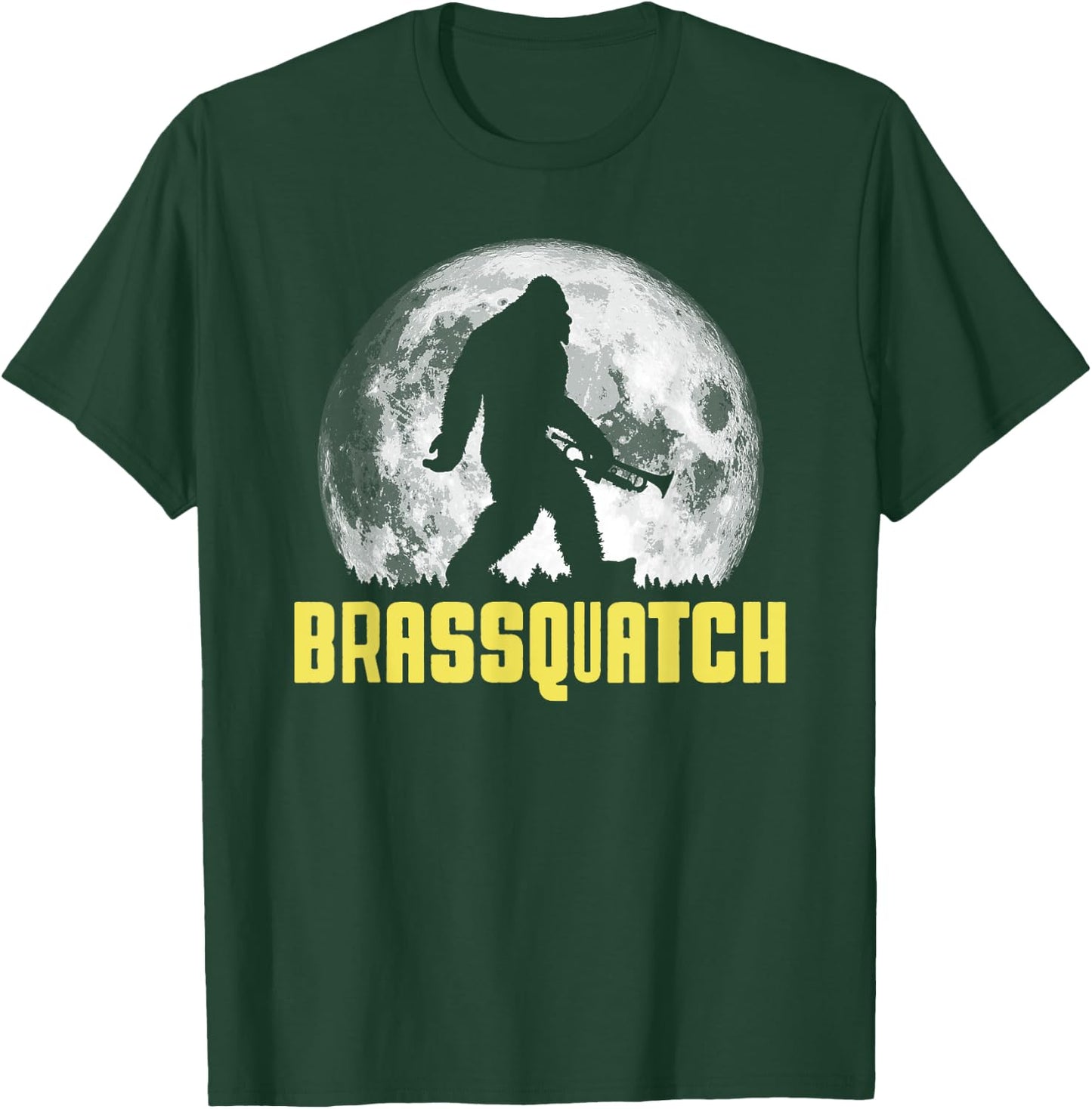 Brassquatch! Funny Bigfoot Trumpet / Brass Instrument T-Shirt - T-Shirt | Forest
