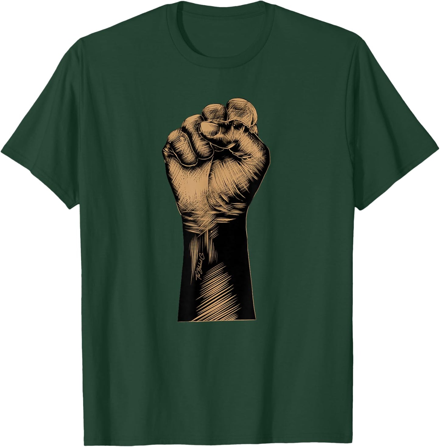 Raised Fist Black Power African American BLM Protest Small T-Shirt - T-Shirt | Forest