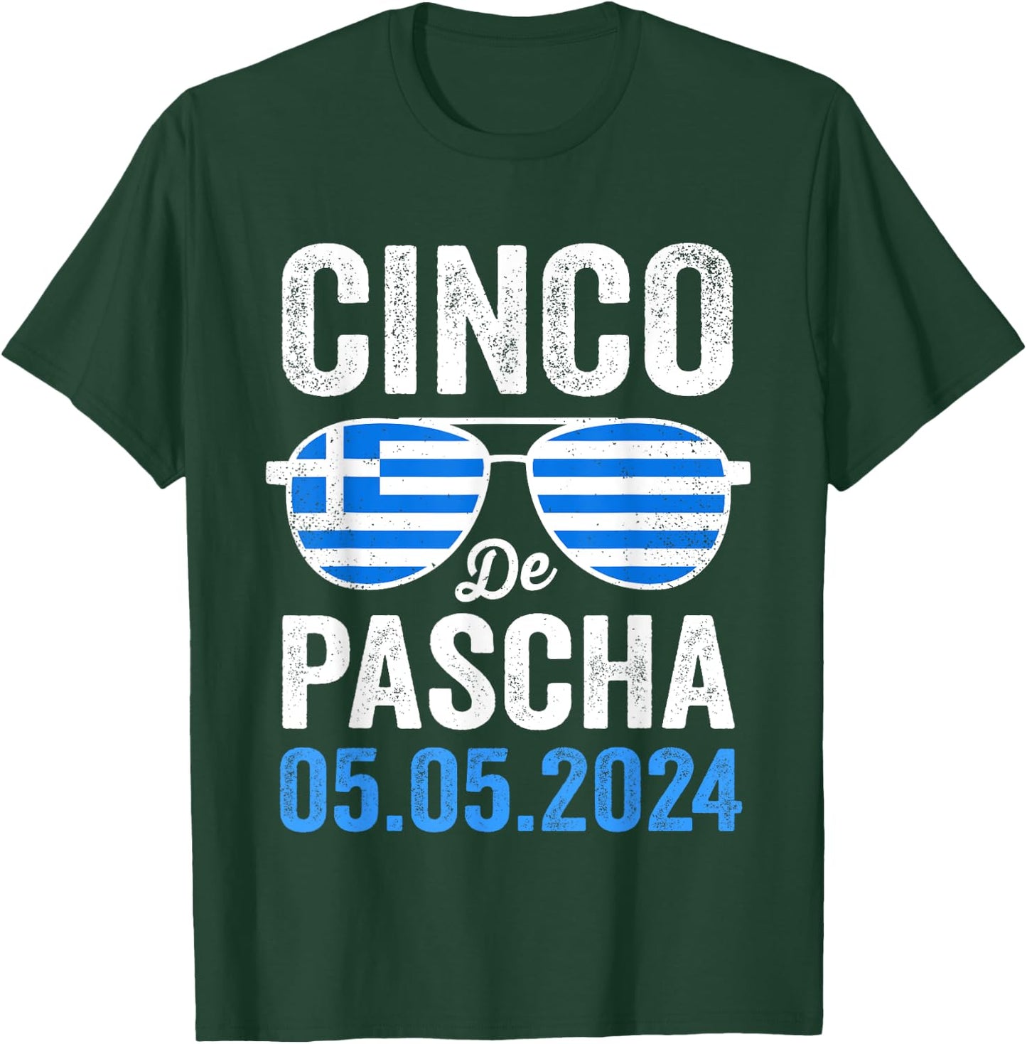 Cinco De Pascha Greece Flag Funny Greek Easter Cinco de Mayo T-Shirt - T-Shirt | Forest