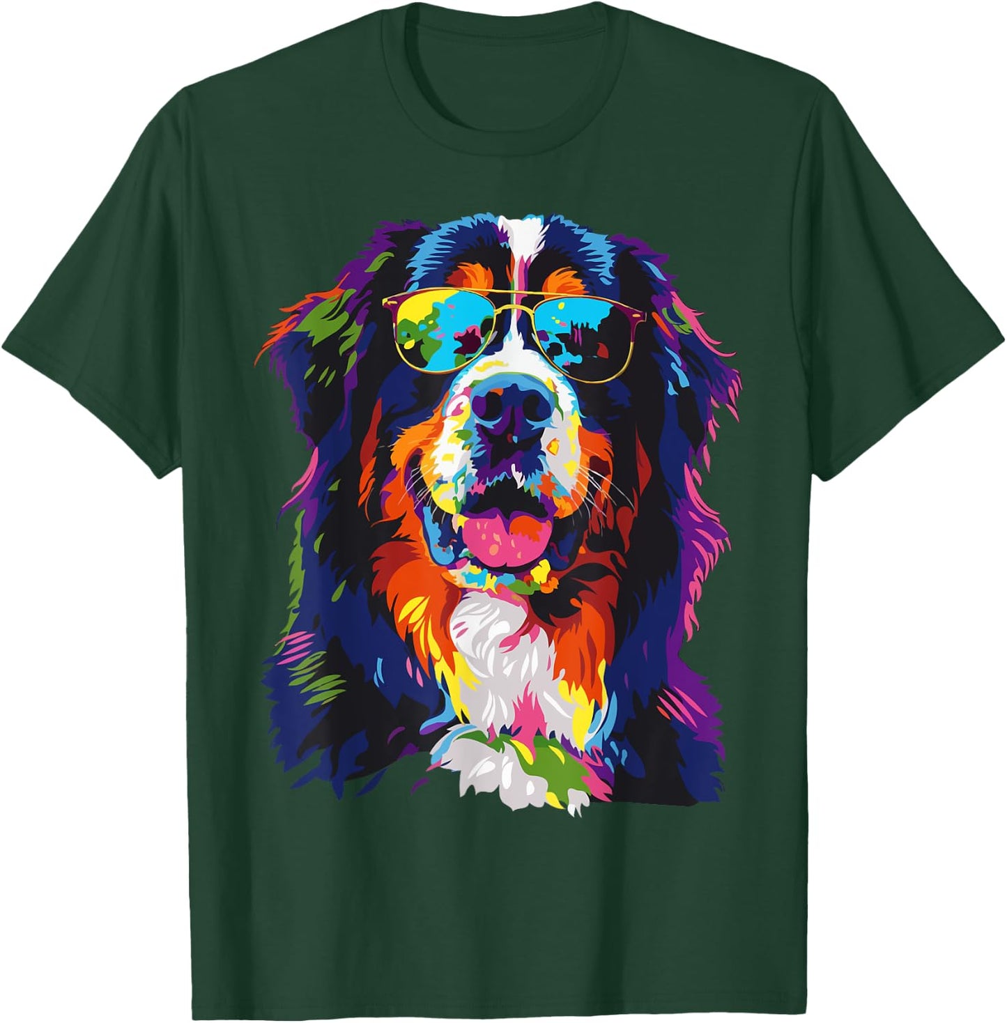 Bernese Mountain Dog Lover Pop Art Funny Mountain Dog T-Shirt - T-Shirt | Forest