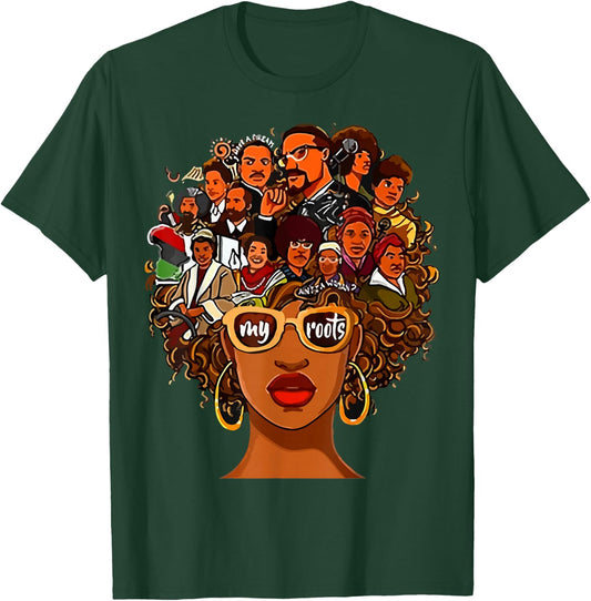 I Love My Roots Back Powerful History Month Pride DNA Gift T-Shirt - T-Shirt | Forest