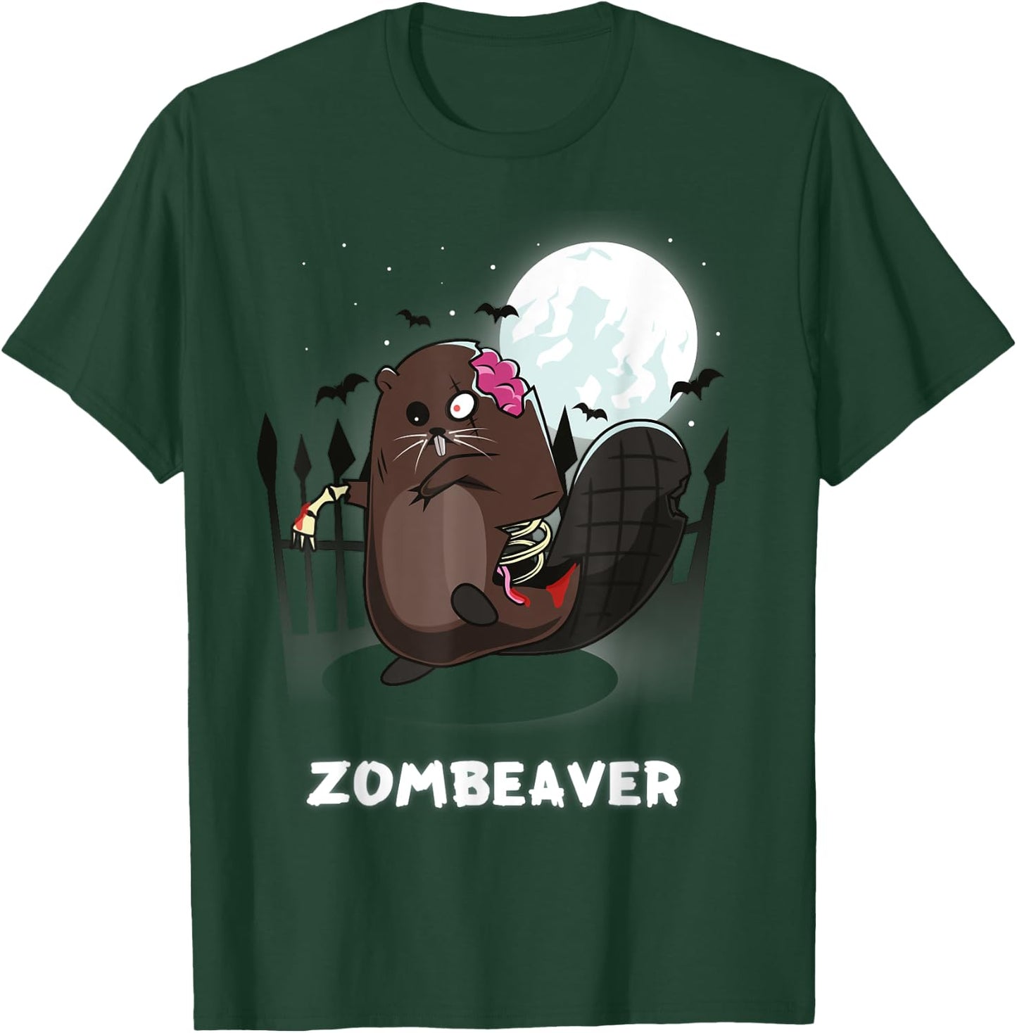 Beaver Lover Zombeaver Pun T-Shirt - T-Shirt | Forest