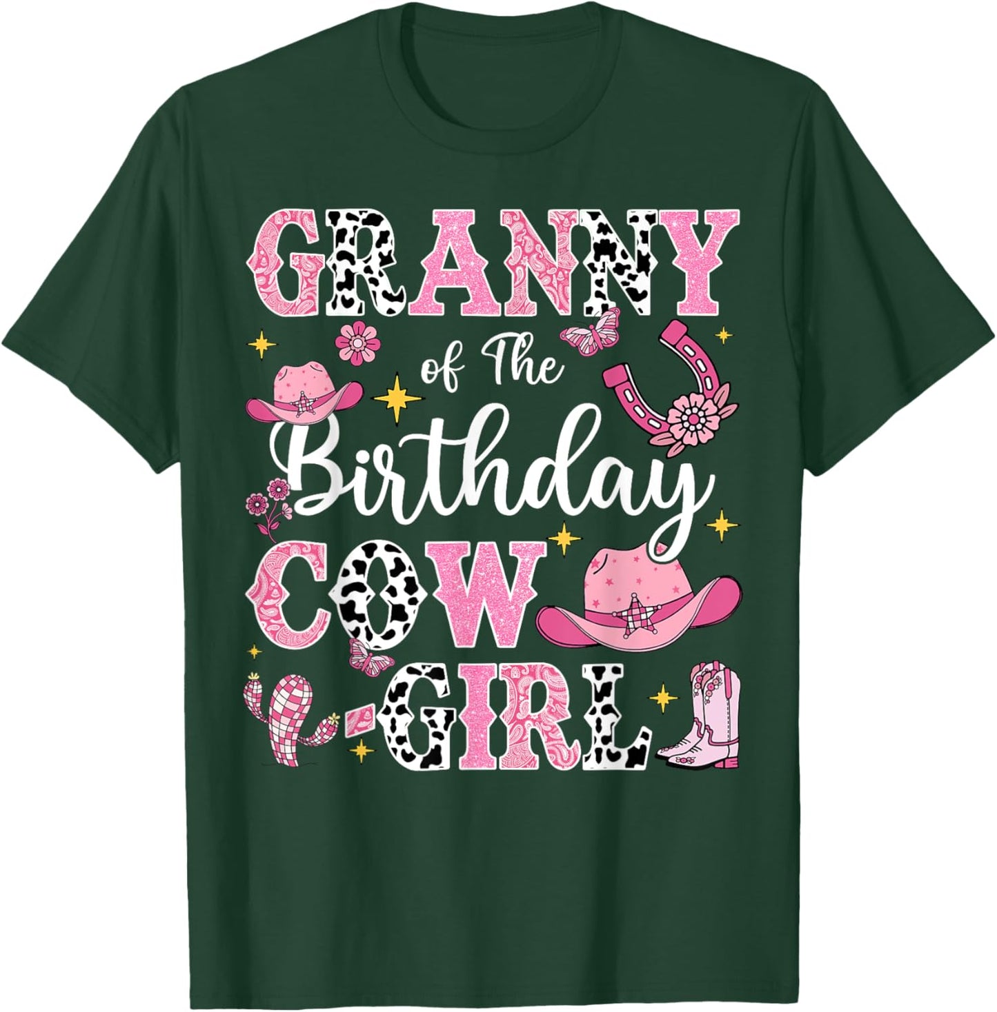Granny Of The Birthday Cow-Girl Rodeo Cow Girl Birthday T-Shirt - T-Shirt | Forest