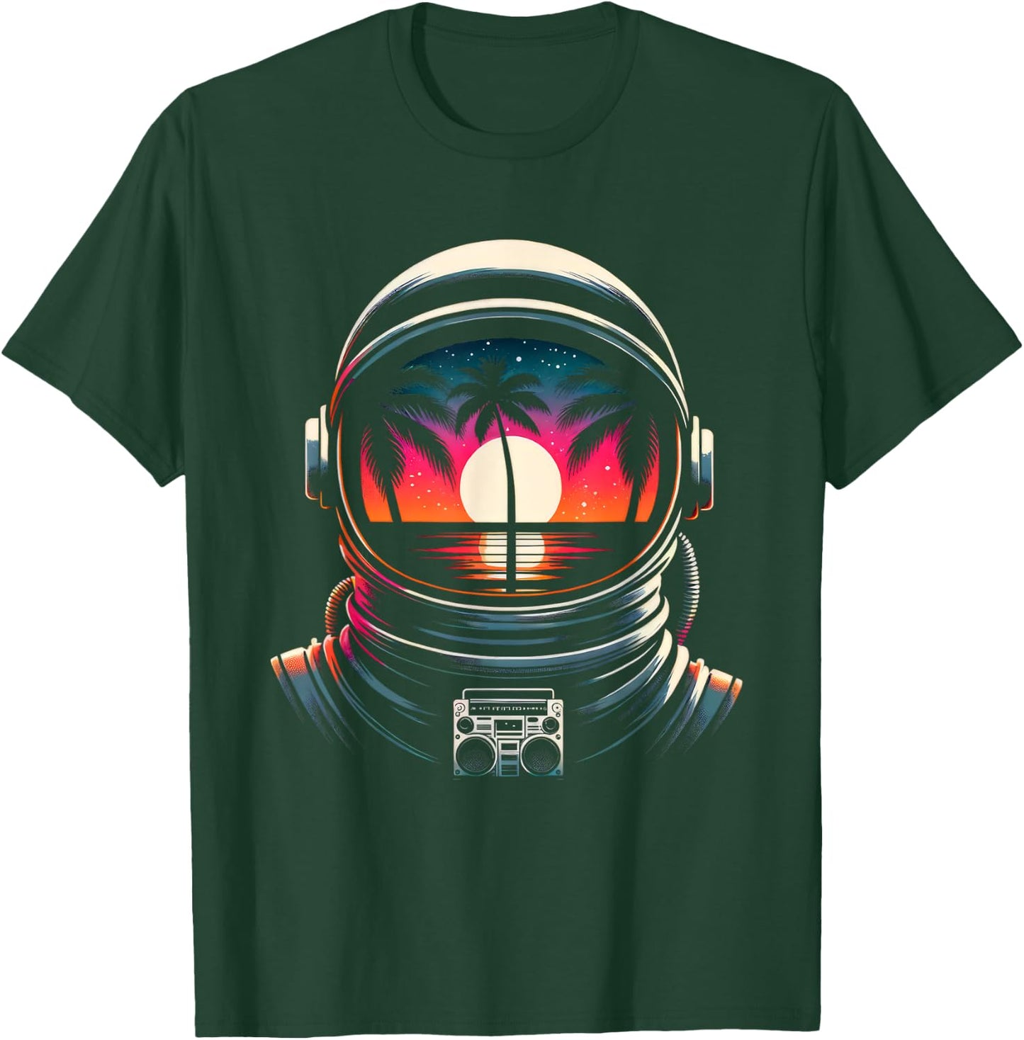 Solitary Astronaut | Men Women (S-6XL) | Graphic T-Shirt - T-Shirt | Forest