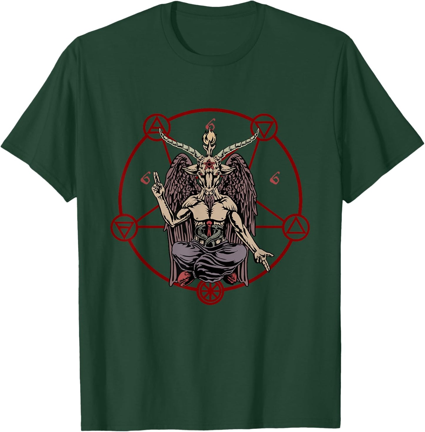 Occult Satanic Shirt Satan Baphomet Pentagram 666 Antichrist T-Shirt - T-Shirt | Forest
