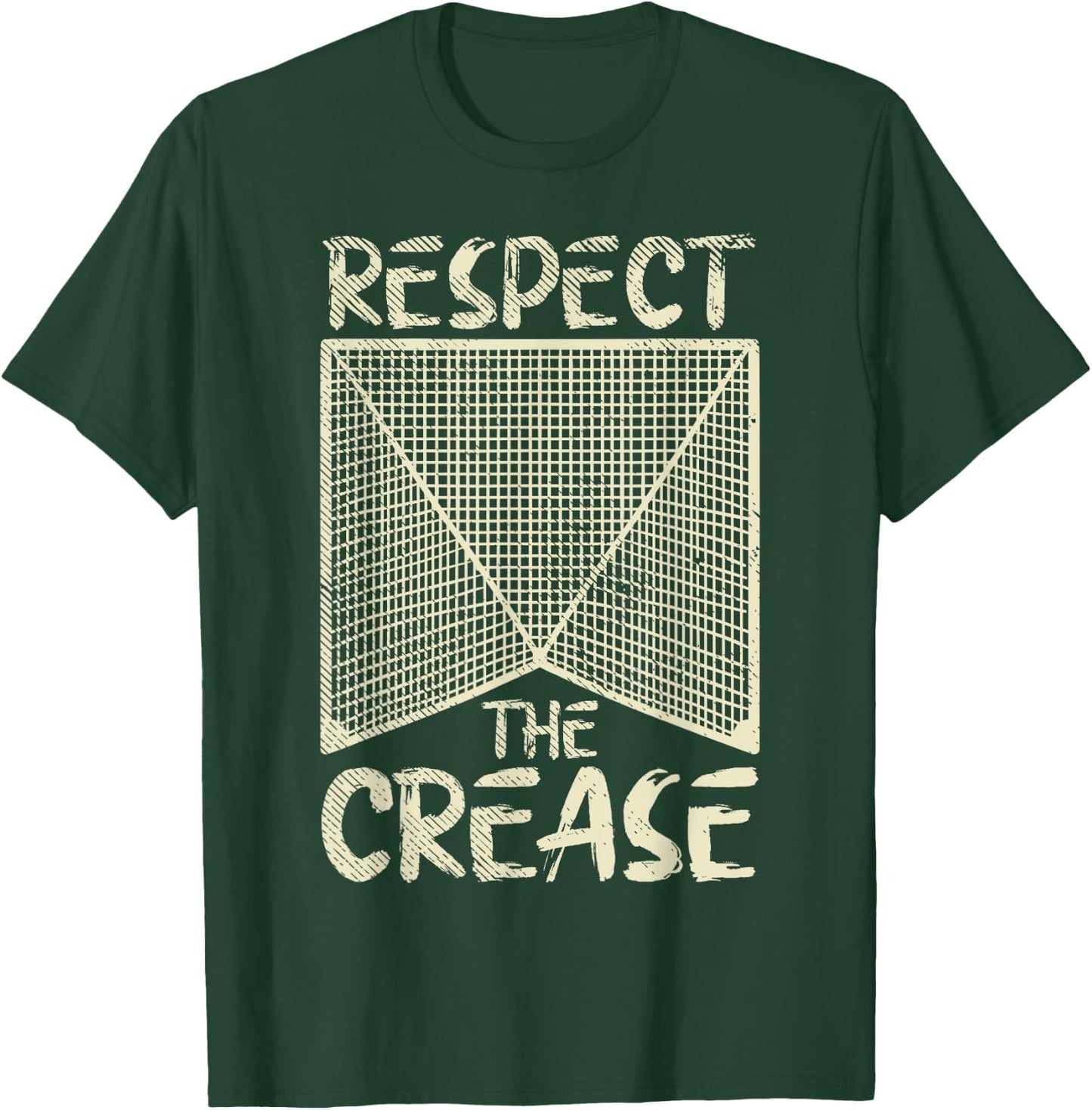 Respect The Crease Lacrosse Lax Goalie Player Gift T-Shirt - T-Shirt | Forest