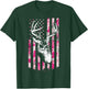 Whitetail Buck Deer Hunting Pink Camo American Flag T-Shirt - T-Shirt | Forest