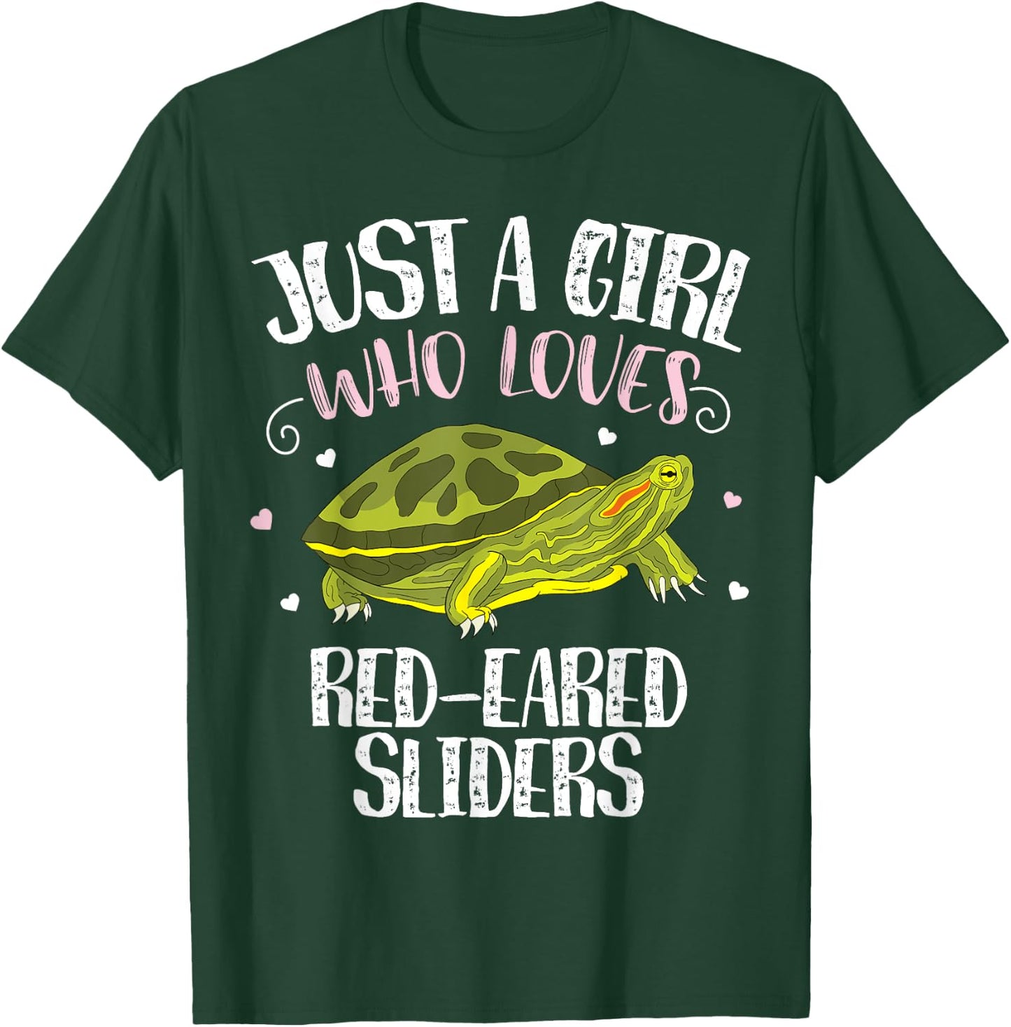 Just A Girl Who Loves Red-Eared Sliders Funny Slider Turtle T-Shirt - T-Shirt | Forest