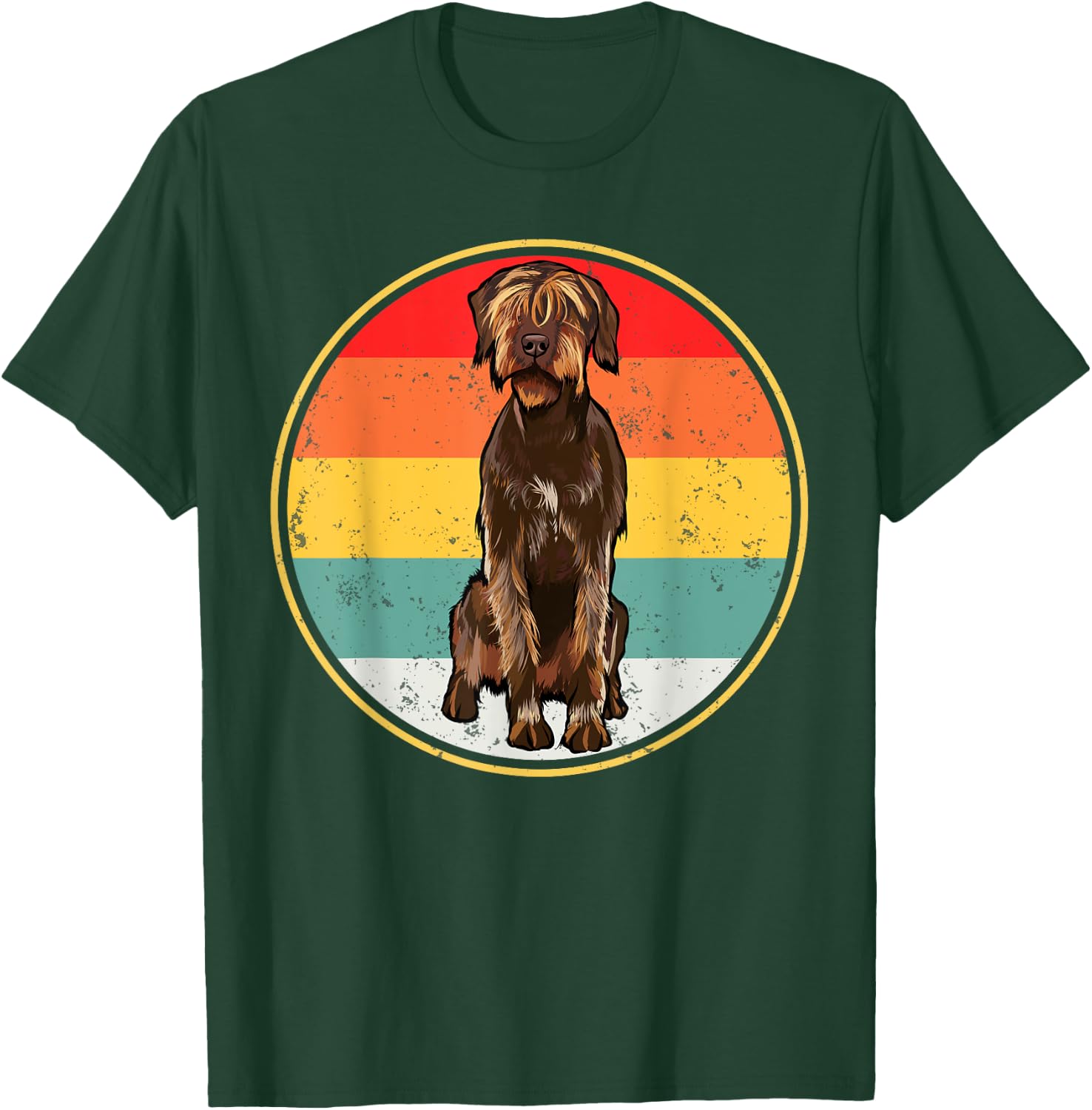 Vintage Retro Sunset Wirehaired Pointing Griffon Dog Women T-Shirt - T-Shirt | Forest