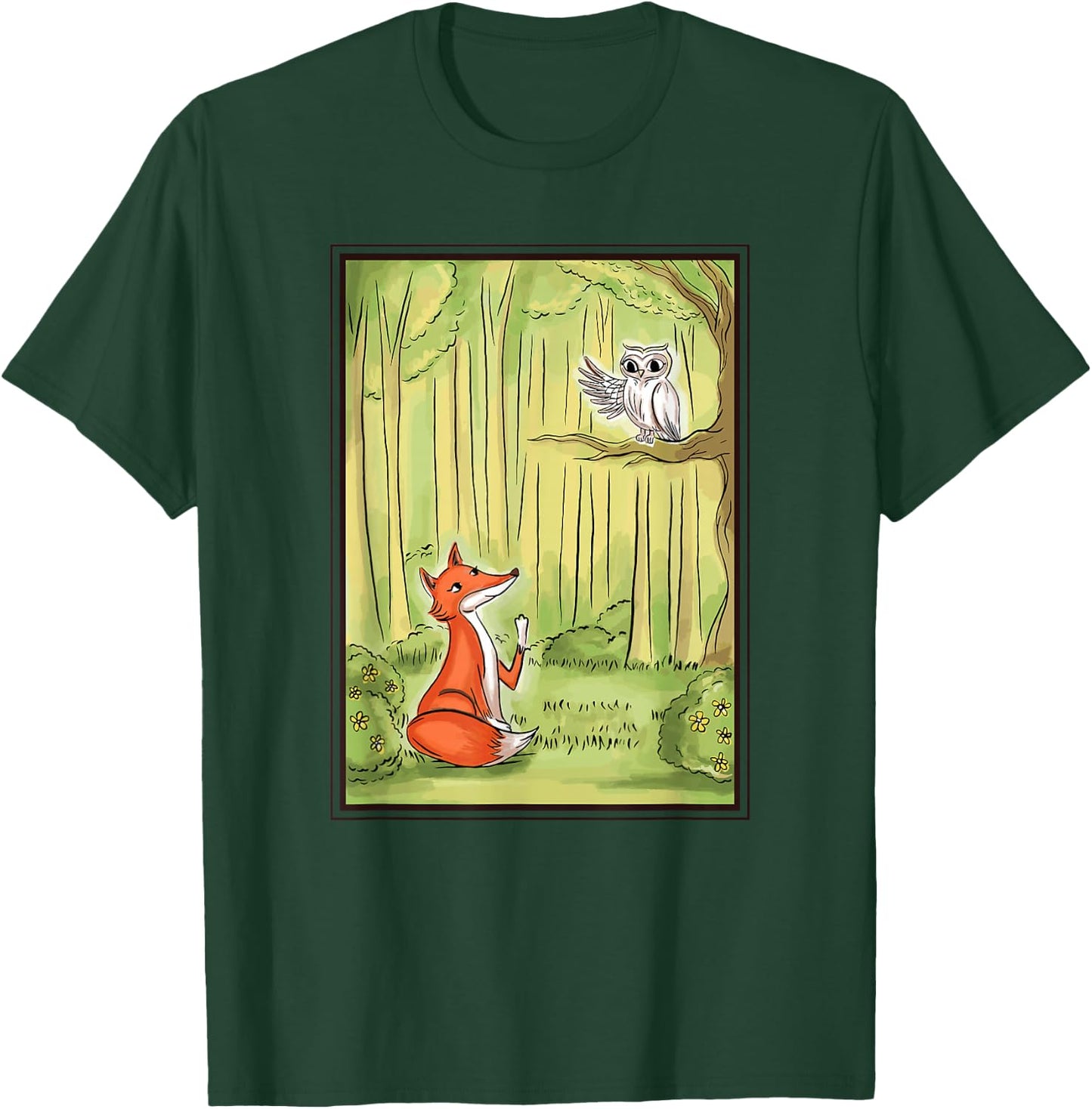 Fox And Owl Forest T-Shirt - T-Shirt | Forest