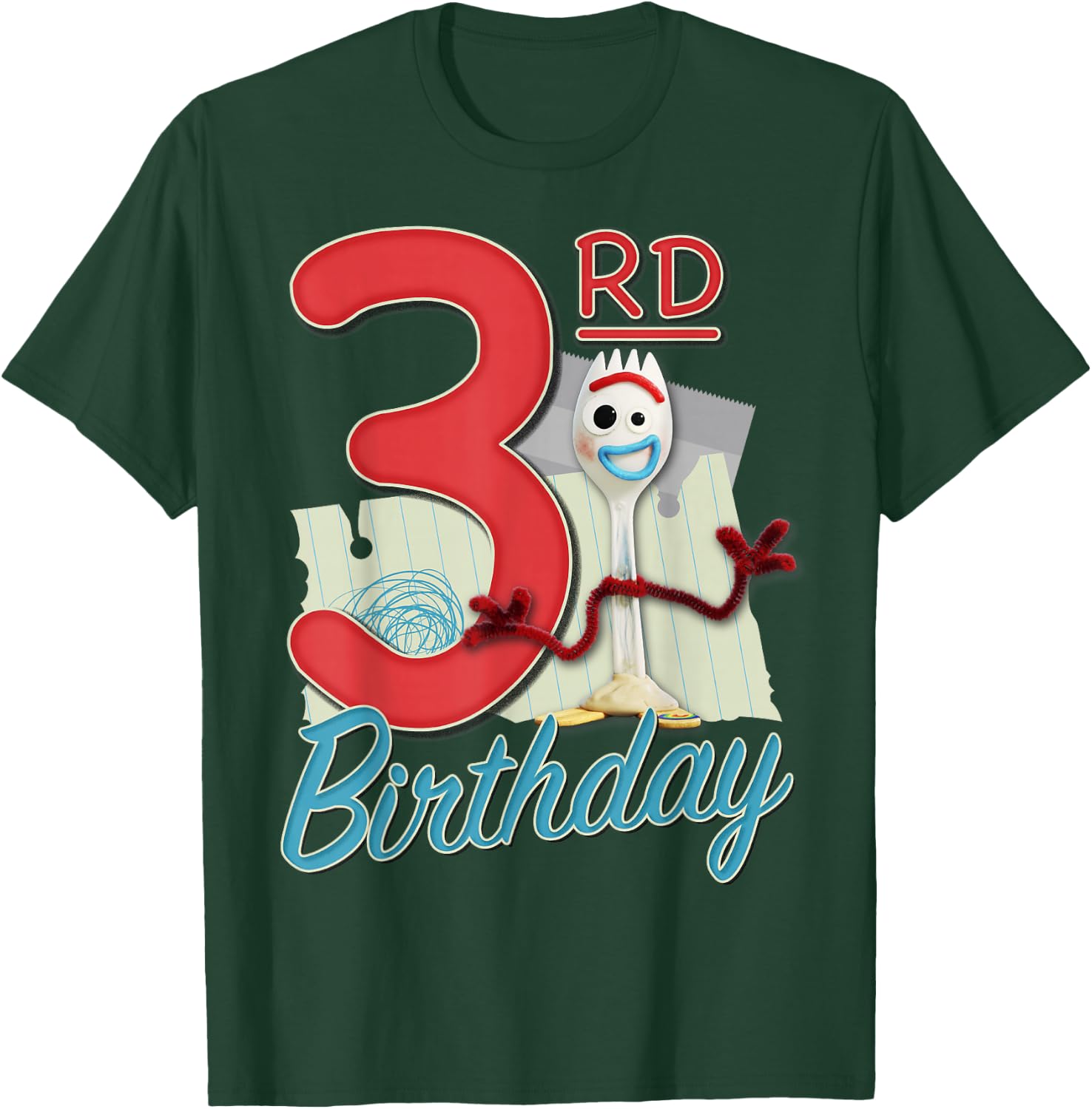 Disney Pixar Toy Story 4 Forky 3rd Birthday T-Shirt - T-Shirt | Forest