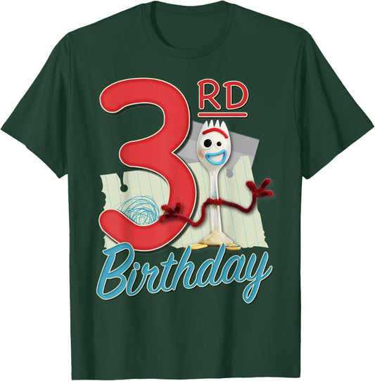 Disney Pixar Toy Story 4 Forky 3rd Birthday T-Shirt - T-Shirt | Forest