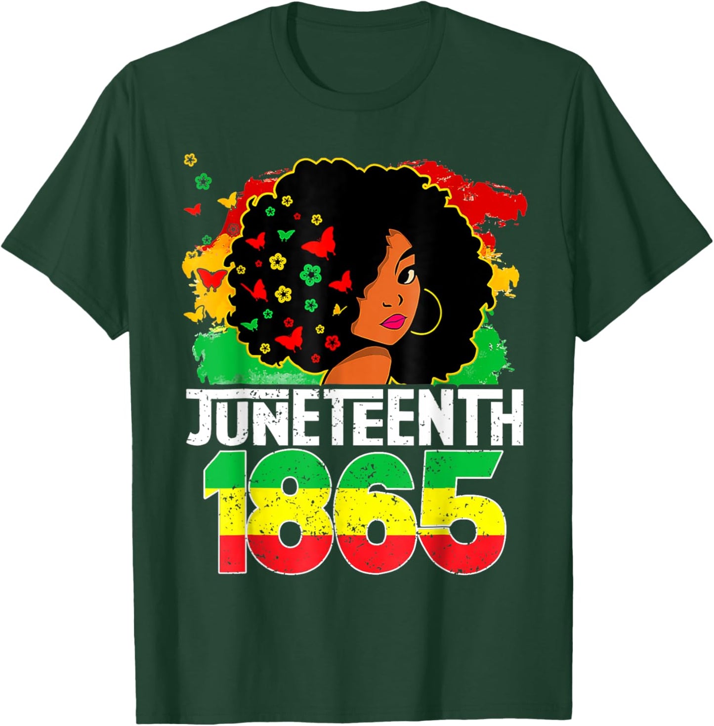 Juneteenth Is My Independence Day Black Women Freedom 1865 T-Shirt - T-Shirt | Forest