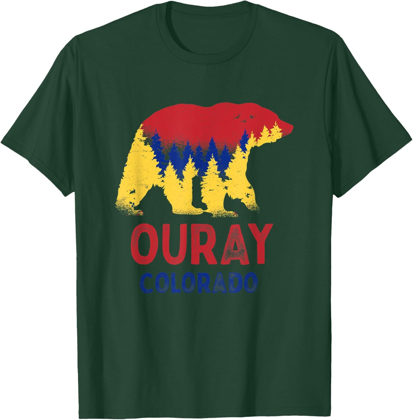 Ouray Colorado Rocky Mountains CO Black Mountain Bear T-Shirt - T-Shirt | Forest