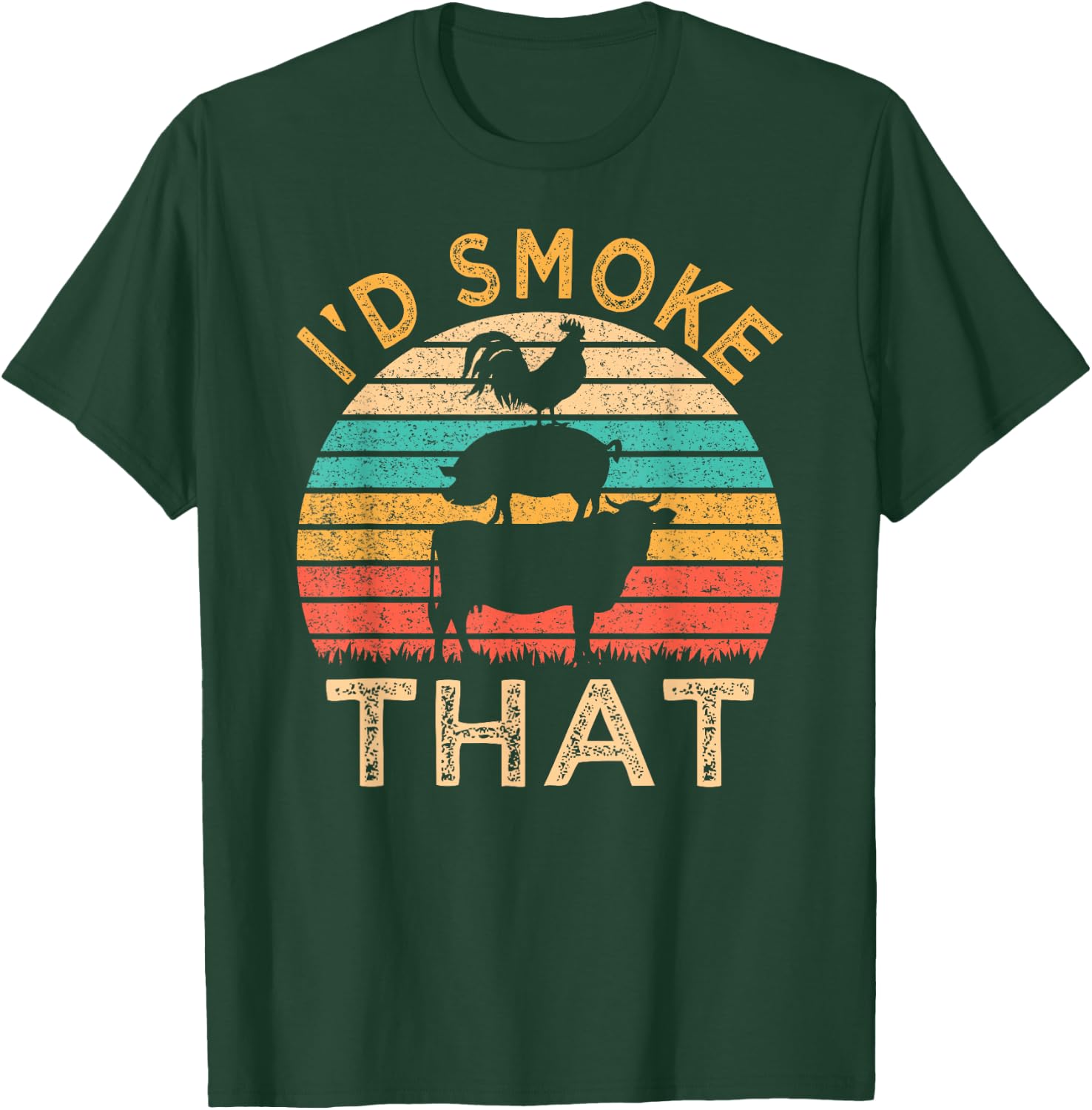 Funny BBQ I'd Smoke That Barbeque Retro Grilling T-Shirt - T-Shirt | Forest