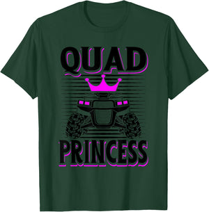 Quad Princess ATV Riding Girls Muddy Four Wheeling Off Road T-Shirt - T-Shirt | Forest