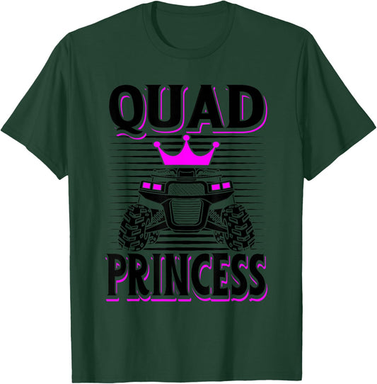 Quad Princess ATV Riding Girls Muddy Four Wheeling Off Road T-Shirt - T-Shirt | Forest