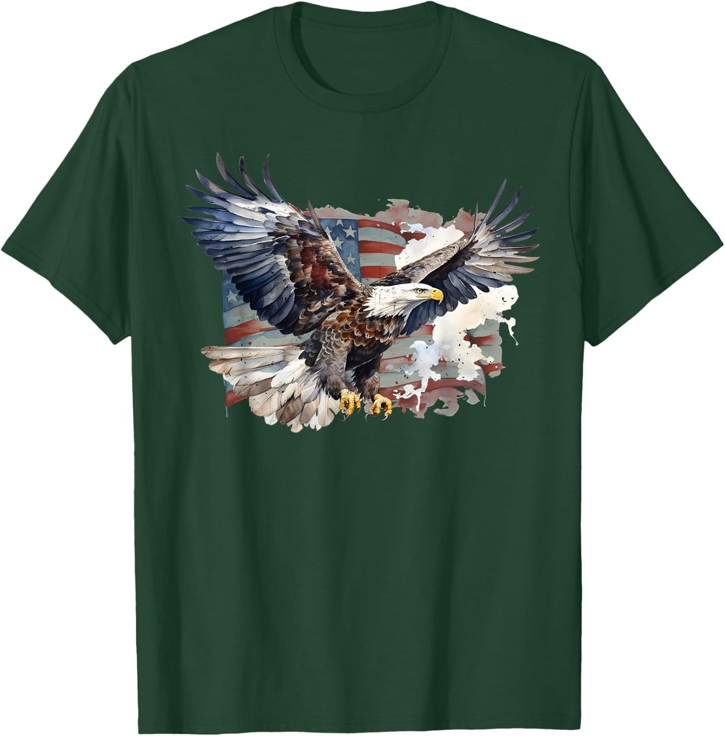 American Nature Bald Eagle Mullet US Flag Patriot Bird Lover T-Shirt - T-Shirt | Forest