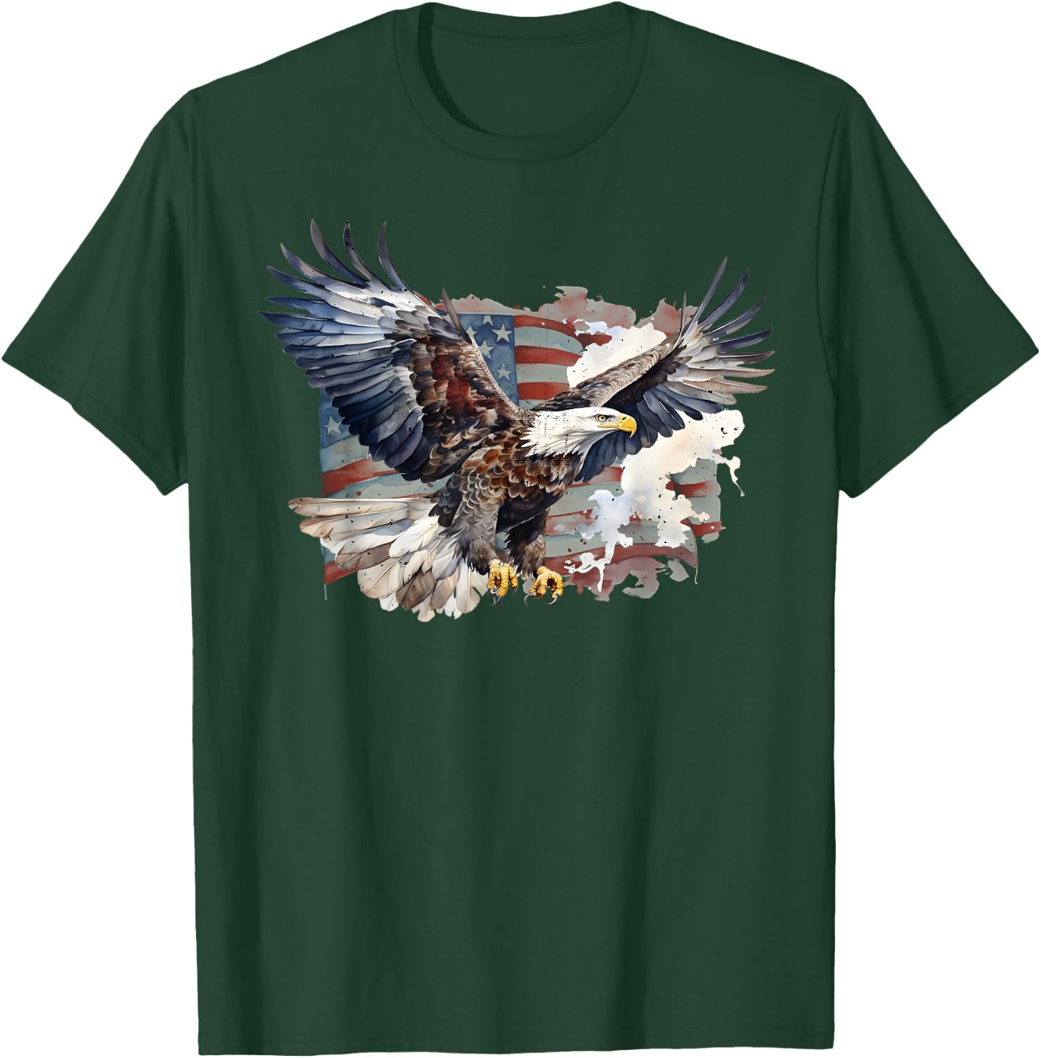 American Nature Bald Eagle Mullet US Flag Patriot Bird Lover T-Shirt - T-Shirt | Forest