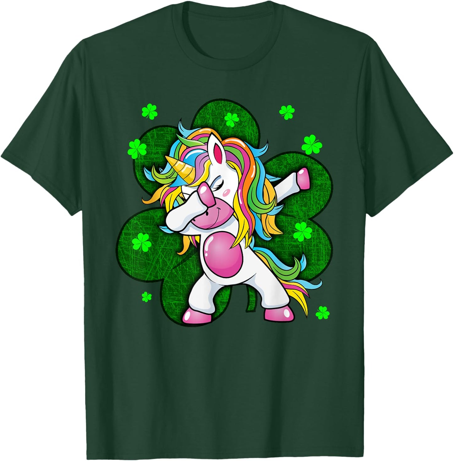 Girls St Patricks Day Outfit - Funny Dabbing Unicorn Women T-Shirt - T-Shirt | Forest