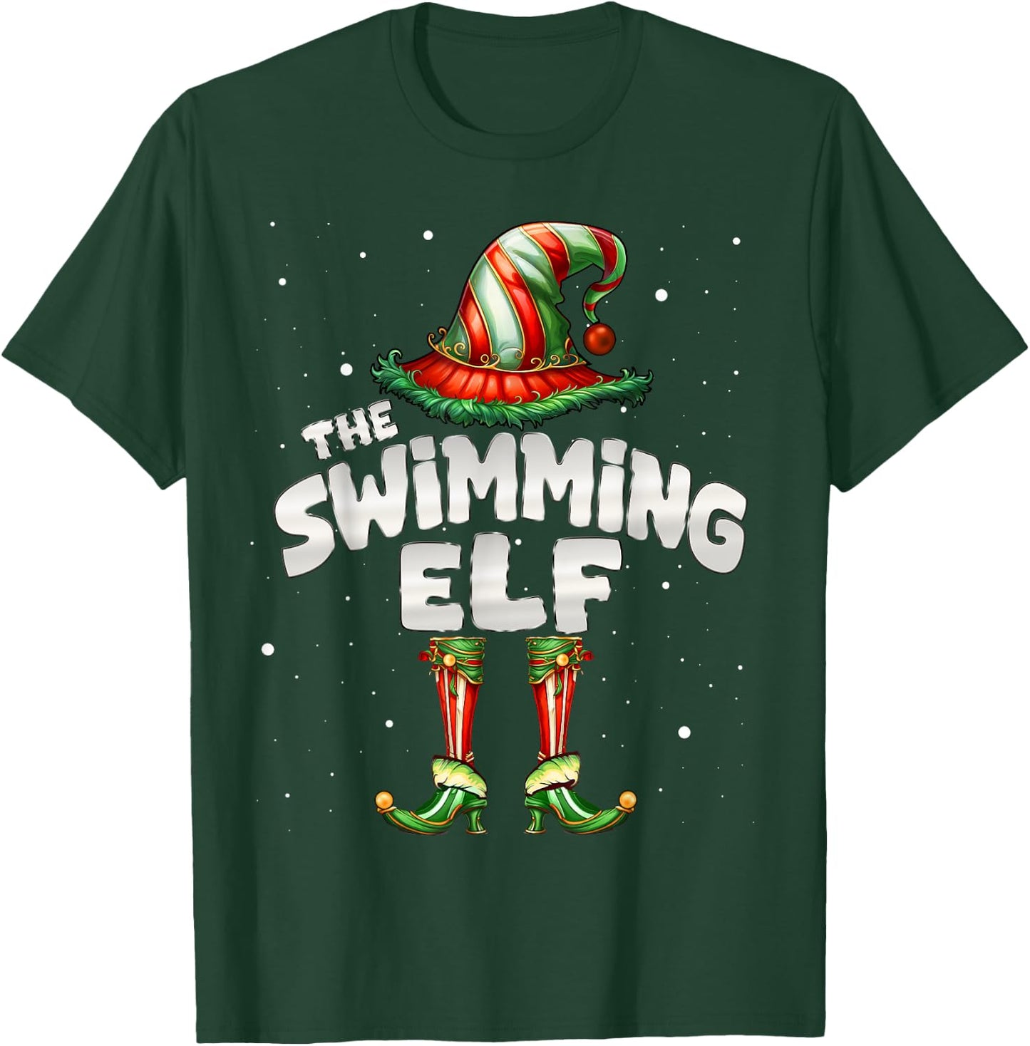 I'm The Swimming Elf Family Matching Group Christmas T-Shirt - T-Shirt | Forest