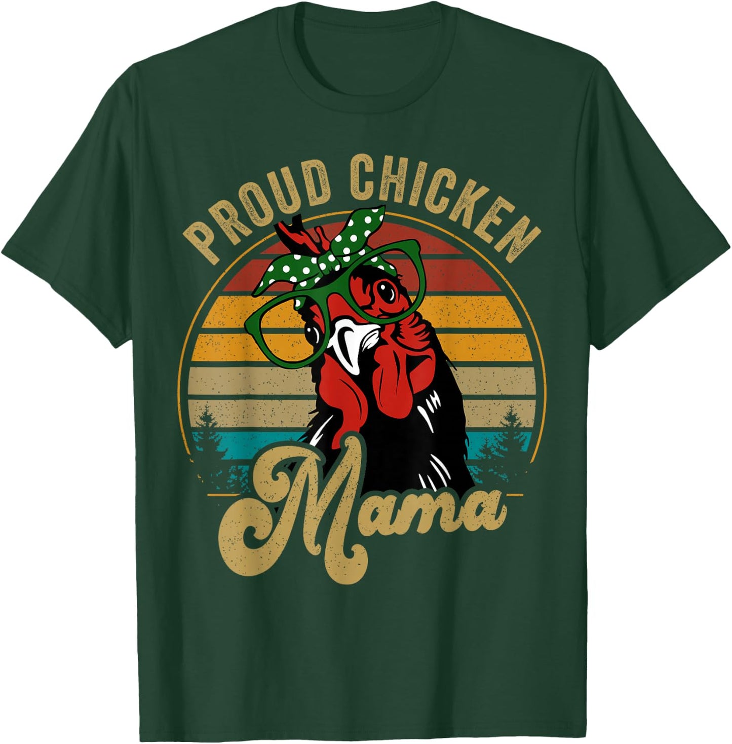 Chicken-Shirt Proud Chicken Mama Hen Mom Farmer Vintage T-Shirt - T-Shirt | Forest
