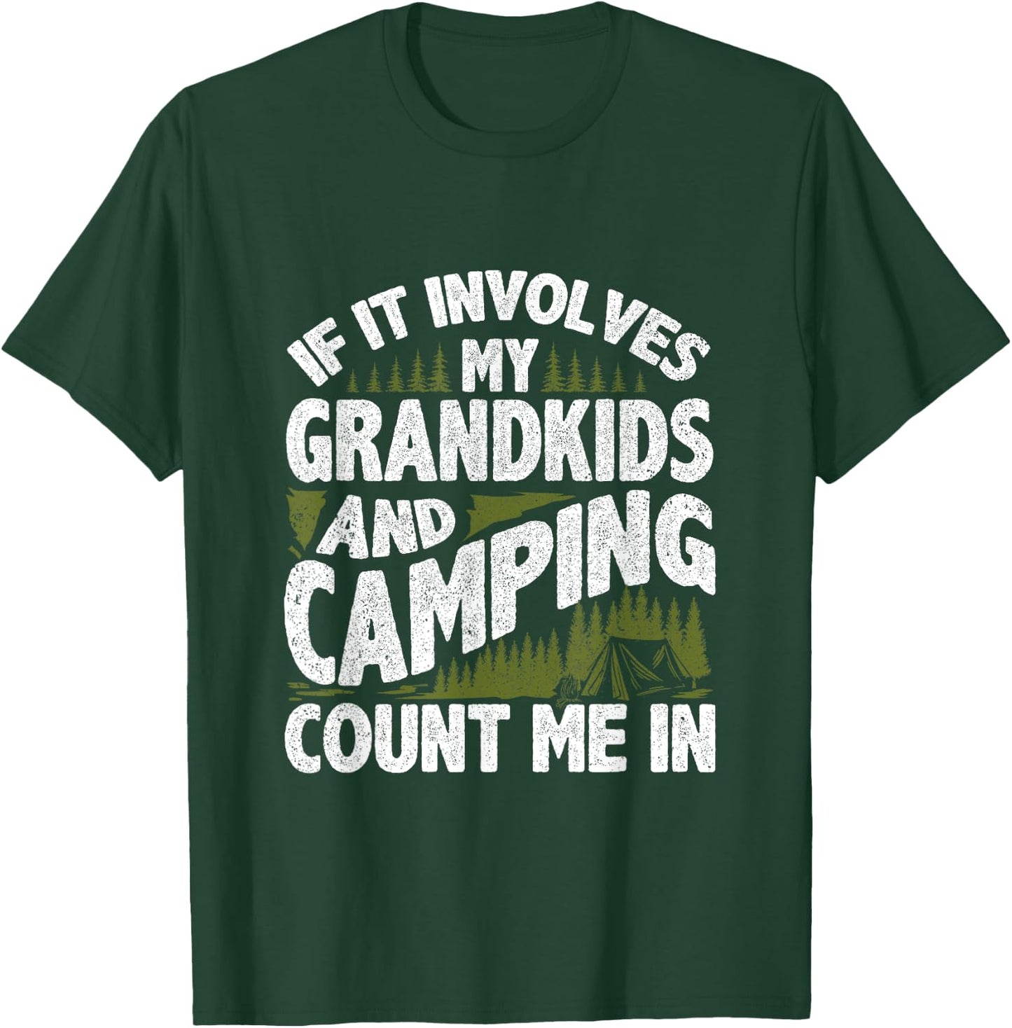 Camping Shirt Grandpa Camper RV Camping Vacation Grandma T-Shirt - T-Shirt | Forest