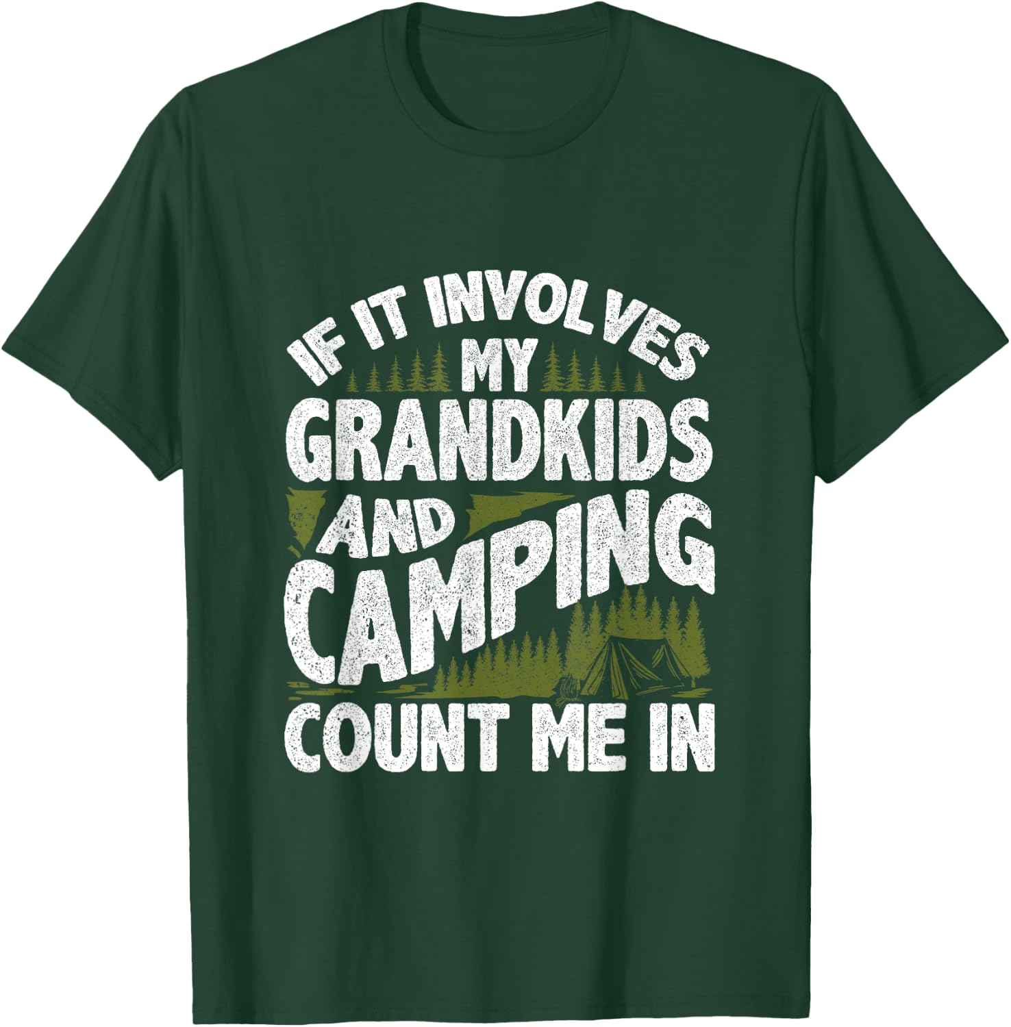 Camping Shirt Grandpa Camper RV Camping Vacation Grandma T-Shirt - T-Shirt | Forest
