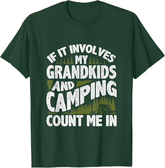 Camping Shirt Grandpa Camper RV Camping Vacation Grandma T-Shirt - T-Shirt | Forest