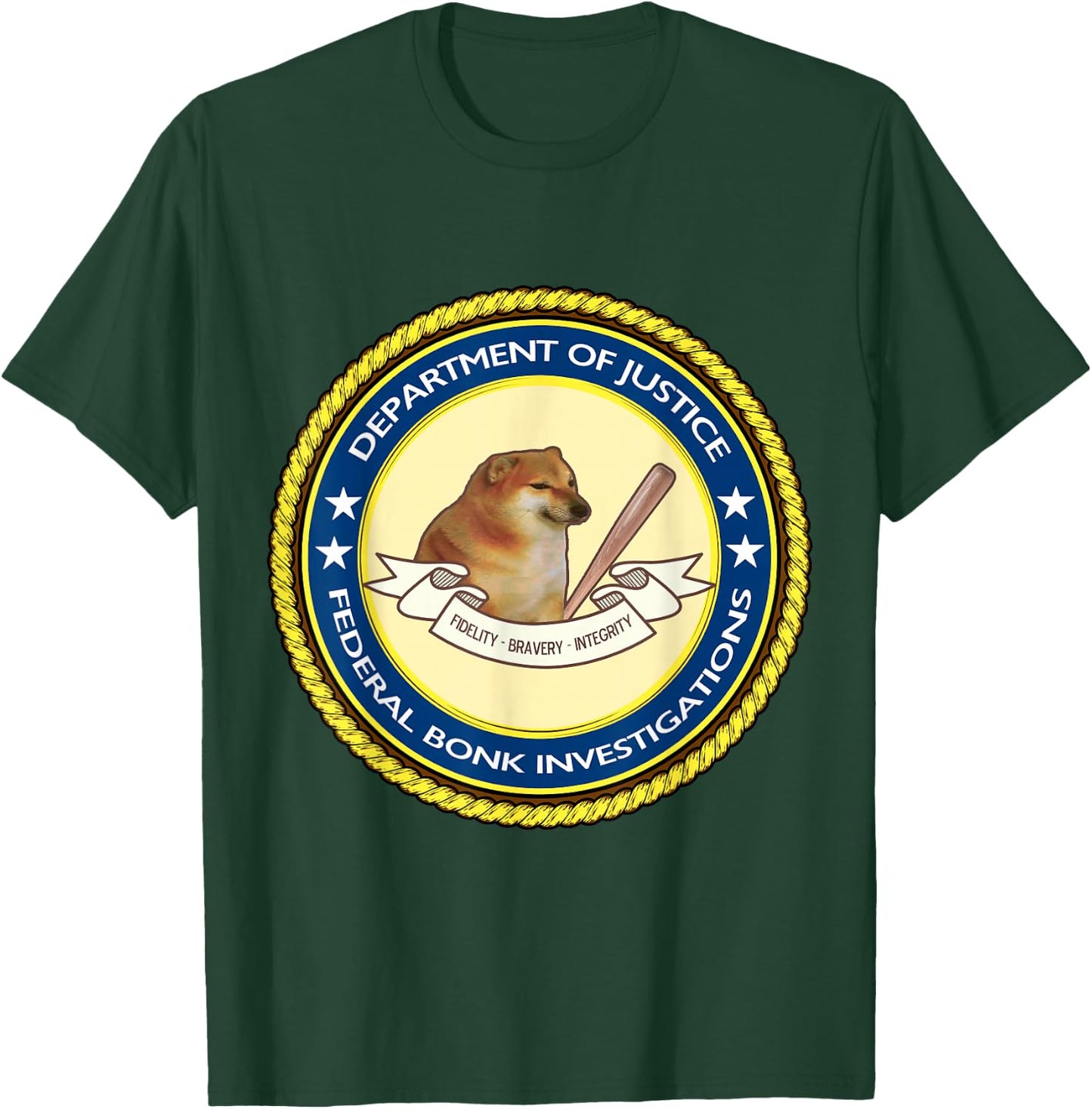 Federal Bonk Investigations - Cheems Doge Meme T-Shirt - T-Shirt | Forest
