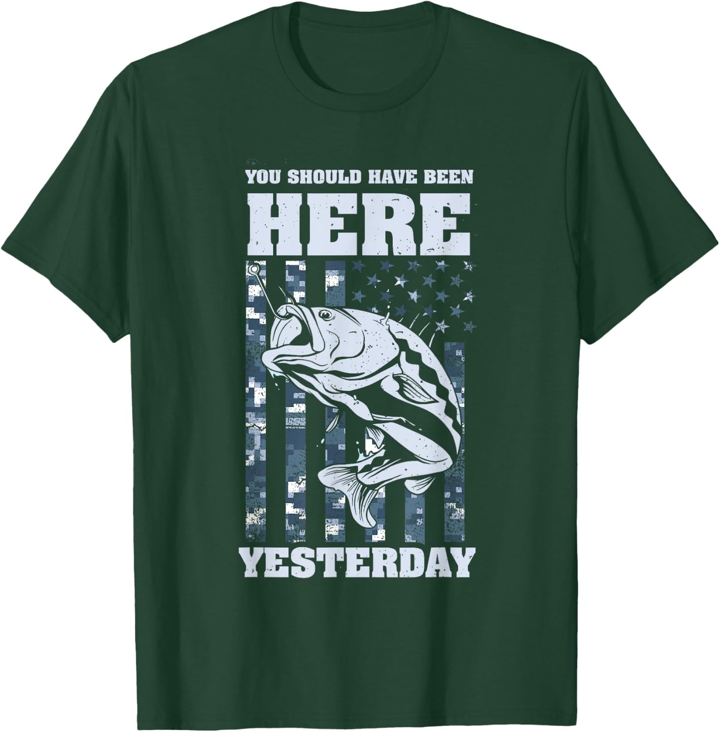 Should have been here Yesterday - Ice Fishing Tip Up Flag T-Shirt - T-Shirt | Forest