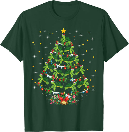 Sea Turtles Lover Xmas Gift Sea Turtle Christmas Tree T-Shirt - T-Shirt | Forest