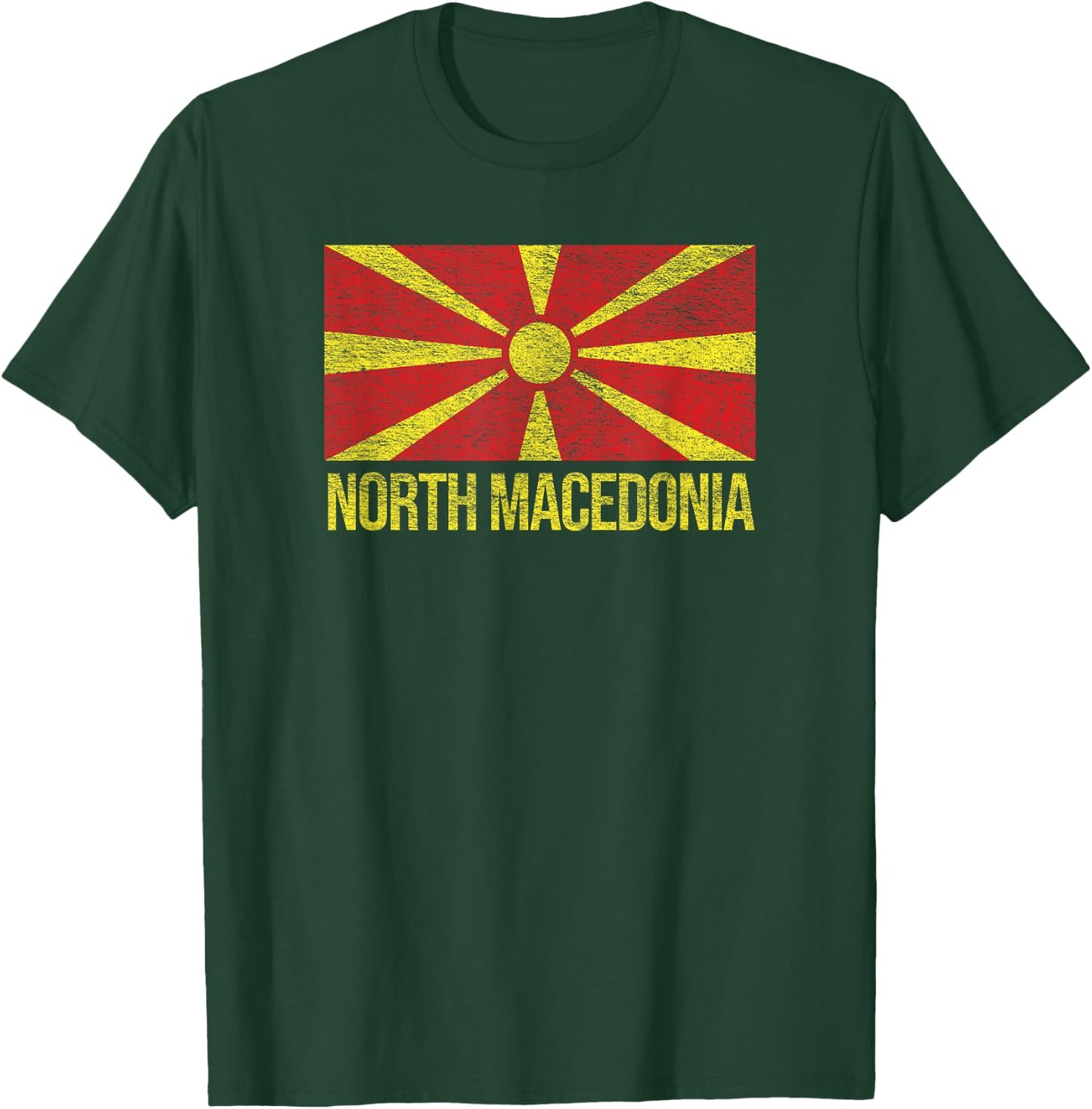 North Macedonia Flag Skopje Yugoslavia T-Shirt - T-Shirt | Forest