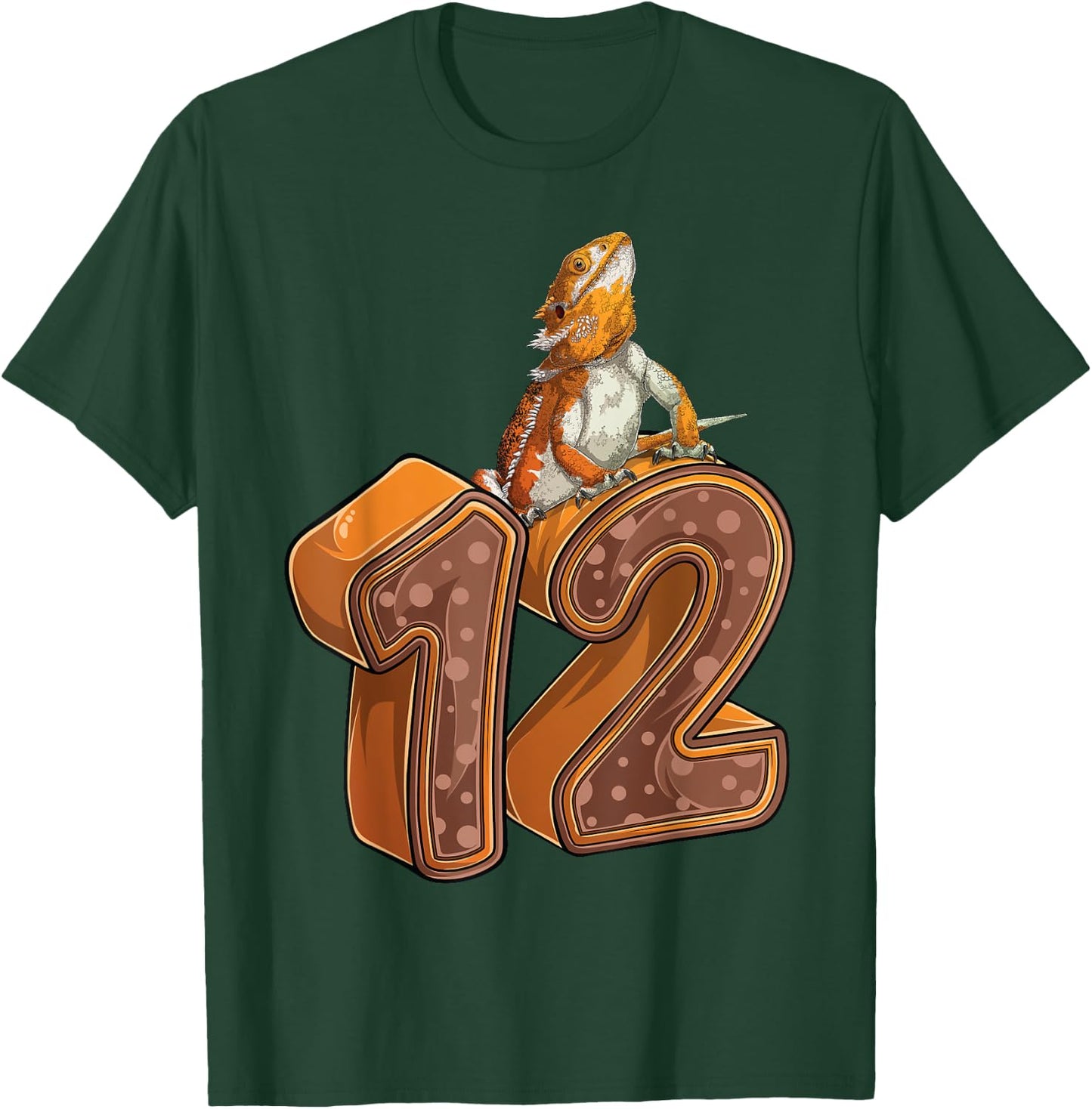 12 Year Old Bearded dragon Reptile 12th Birthday Party B-day T-Shirt - T-Shirt | Forest