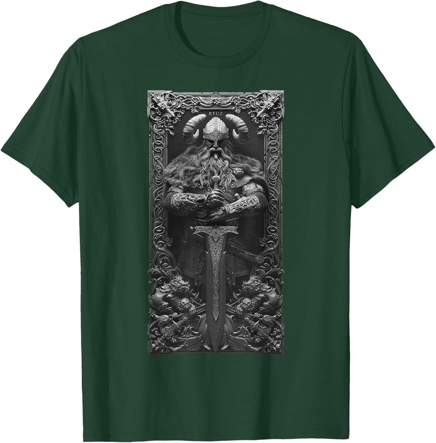 Valhalla Odin Thor Runes Viking Helmet Warrior Viking T-Shirt - T-Shirt | Forest