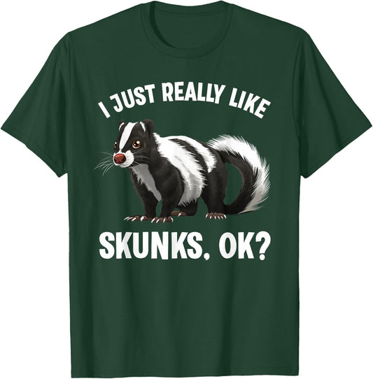 Cool Skunk Art Women Kids Skunk Animal Skunk Lovers T-Shirt - T-Shirt | Forest