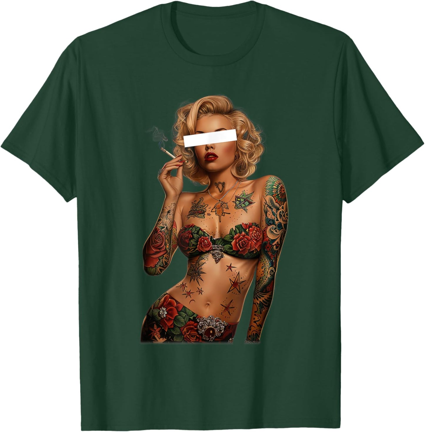 Retro Pinup Sexy Tattoo Girl T-Shirt - T-Shirt | Forest