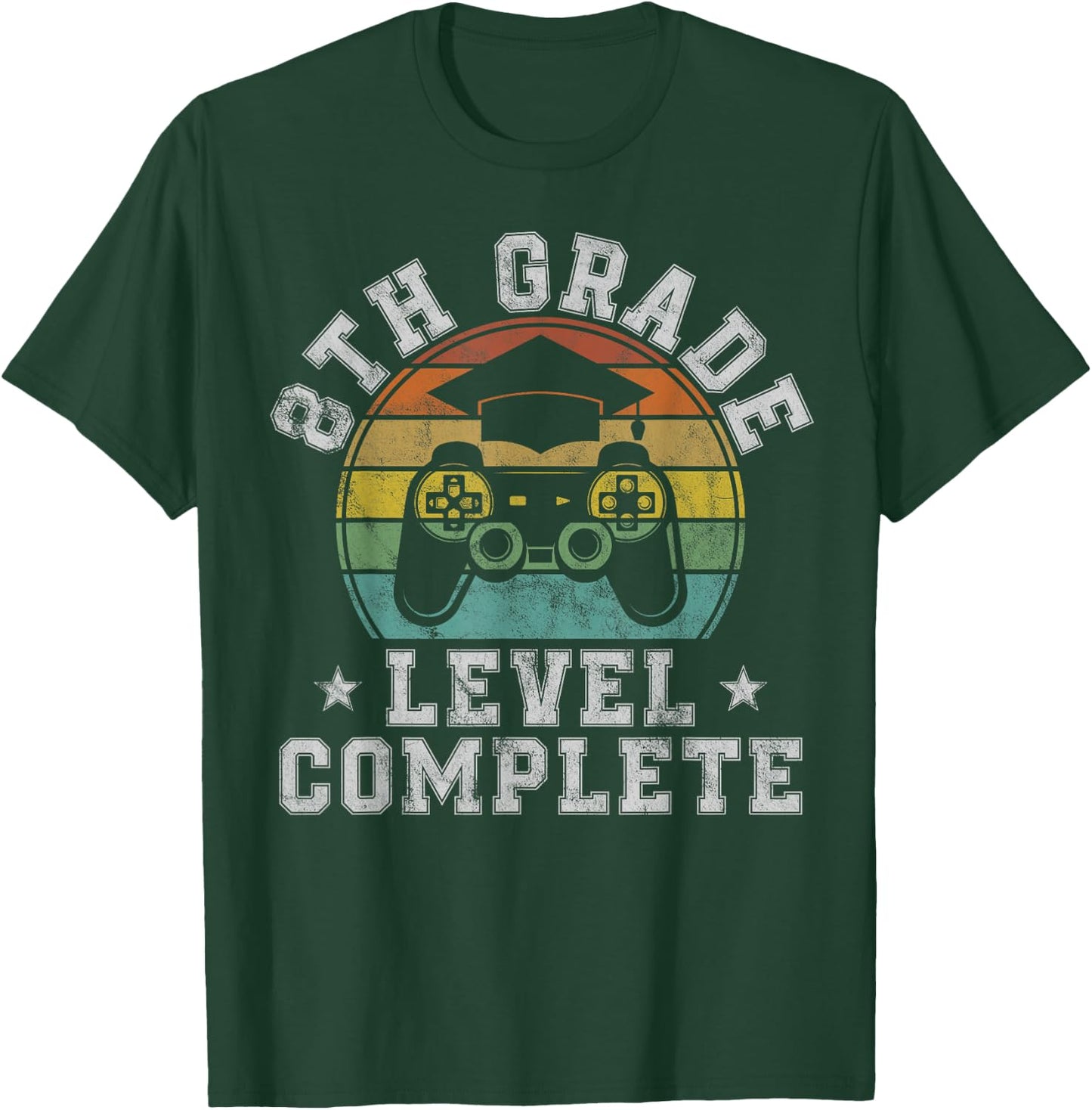 8th Grade Level Complete Eighth Grade Graduation Video Gamer T-Shirt - T-Shirt | Forest