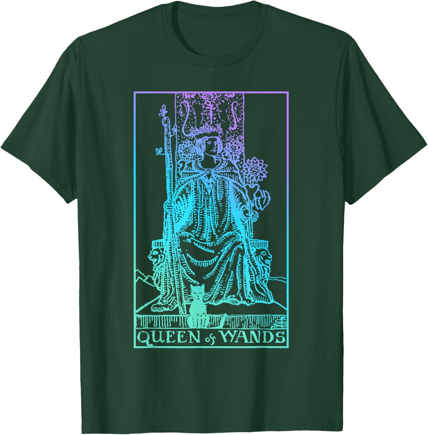 Queen of Wands Tarot Card Rider Waite Witchy T-Shirt - T-Shirt | Forest