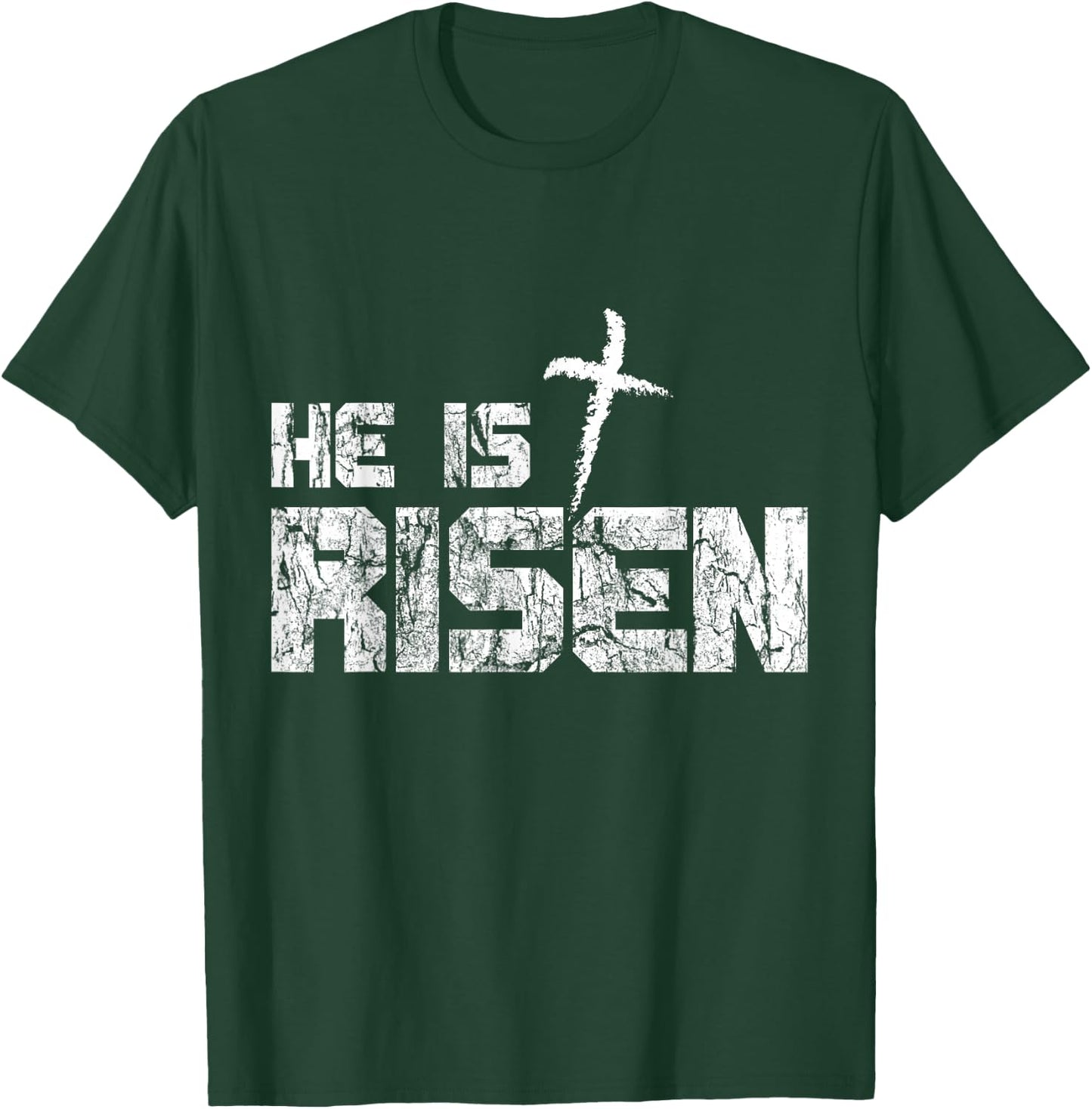 He is Risen Vintage Distressed T-Shirt - T-Shirt | Forest